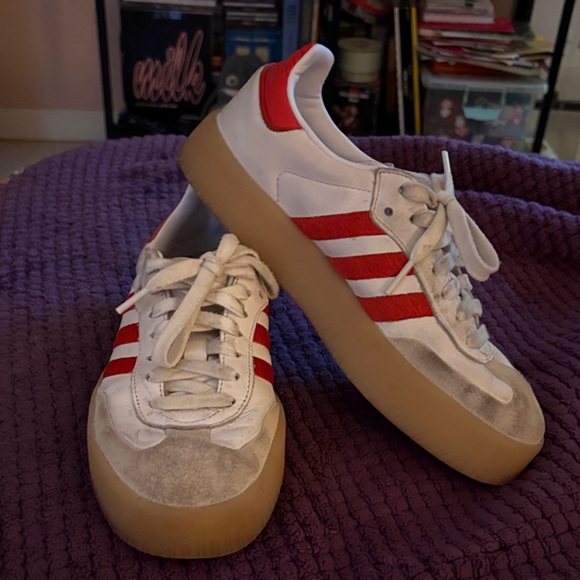 adidas Shoes - Adidas red sambae samba platform sneaker